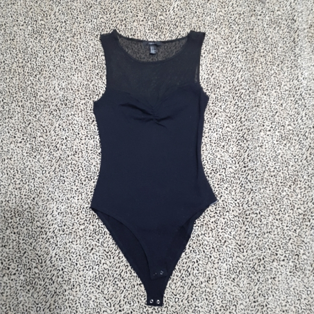 💖BUY 1 GET 1 FREE💖Body Suit w/Gathered+Sheer Bust Small